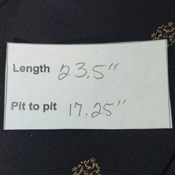 Altar'd State Black and Gold Full Sleeve Boho Blouse Size XS Black Sheer Blouse - Picture 11 of 11